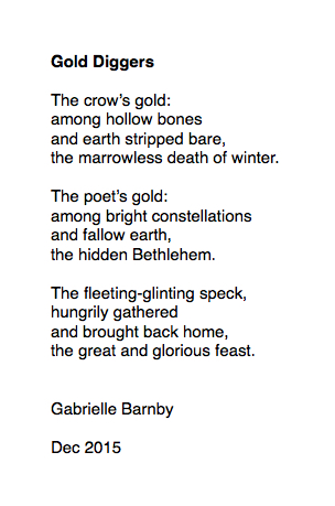 Gold Diggers, poem, Gabrielle Barnby, George Mackay Brown 20th anniversary.