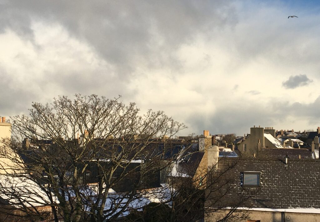 January, Orkney, rooftops, Gabrielle Barnby, creative writing 