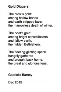 Gold Diggers, poem, Gabrielle Barnby, George Mackay Brown 20th anniversary.