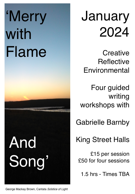 Creative workshops, Gabrielle Barnby, Orkney, January 2024